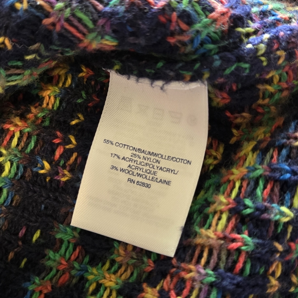 Lands' End Multicolor Patterned Hooded Sweater, S… - image 4